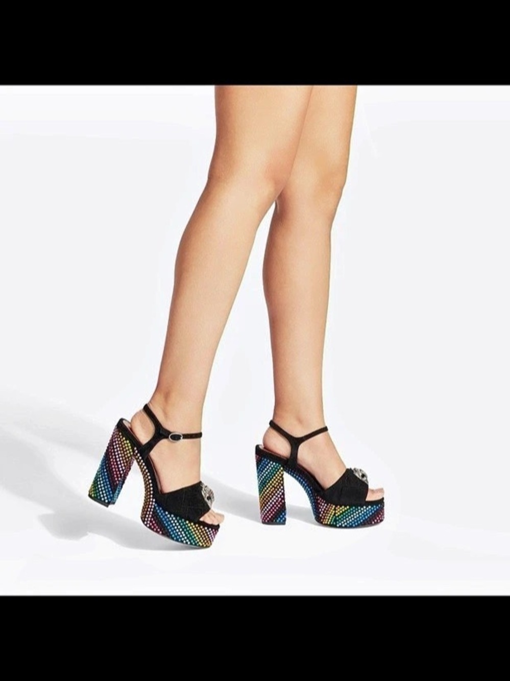 Kurt Geiger Kensington Platform Heels in Black & Multicolor Like New